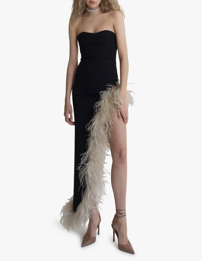 rinascente The Archivia Abito asimmetrico piuma