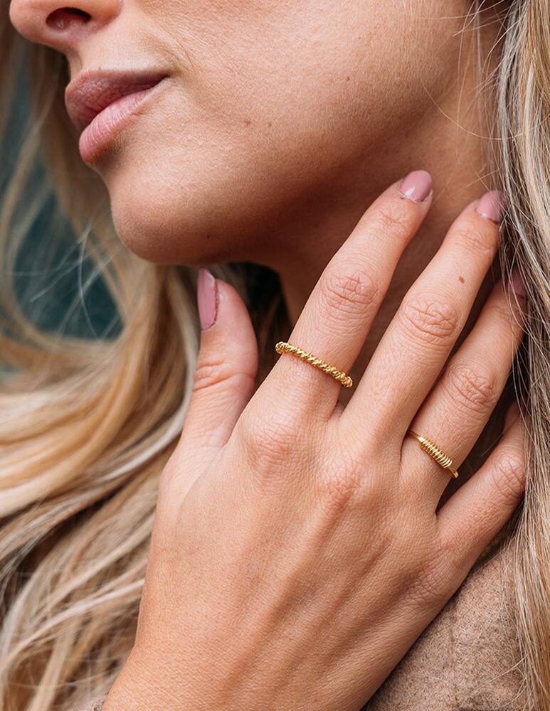 rinascente Mesh Anello dorato a doppio giro
