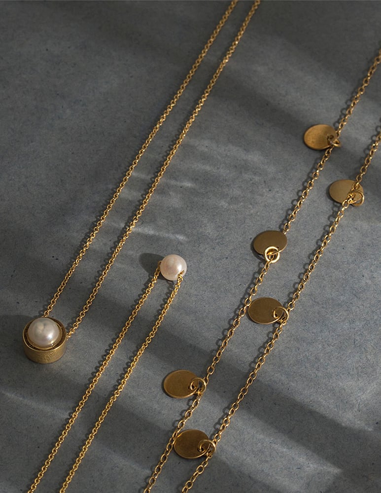 rinascente Mesh Collana perla nella scatola dorata