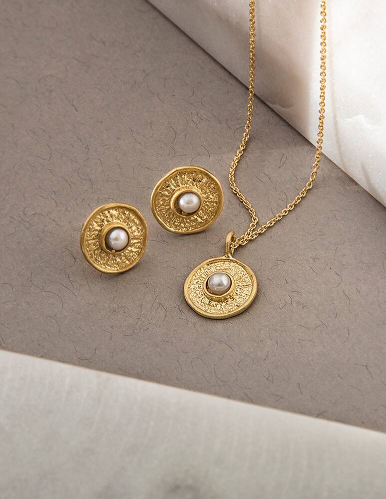 rinascente Mesh Collana greco-romana perla dorata