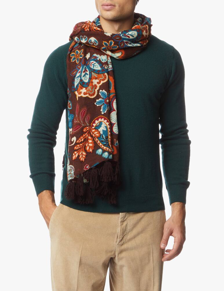 rinascente Altea Flower embroidery wool scarf