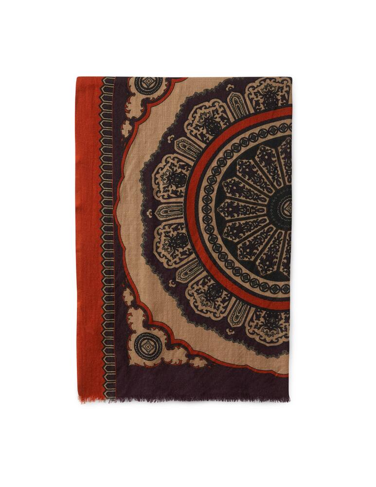 Altea Oriental motif print wool scarf - picture 1 Altea Oriental motif print wool scarf - picture 1