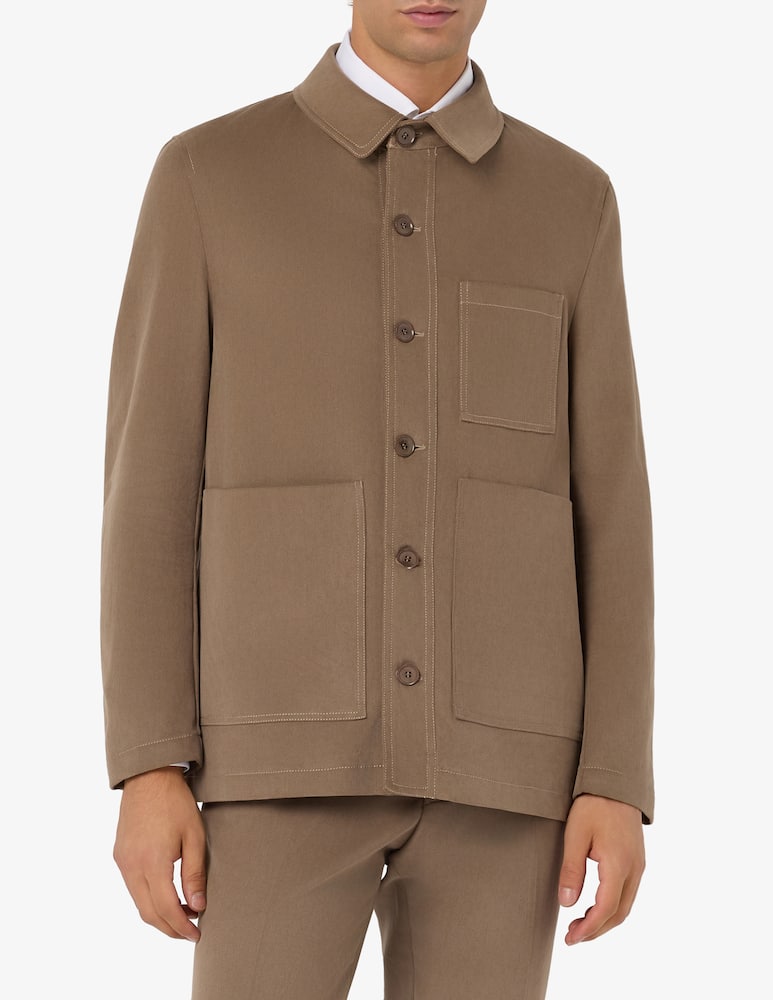 Sartoria Italiana Overshirt in drill di cotone Mix&Match - immagine 1 Sartoria Italiana Overshirt in drill di cotone Mix&Match - immagine 1