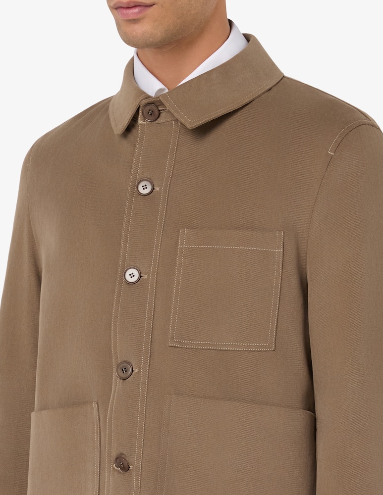 Sartoria Italiana Overshirt in drill di cotone Mix&Match - immagine 4 Sartoria Italiana Overshirt in drill di cotone Mix&Match - immagine 4