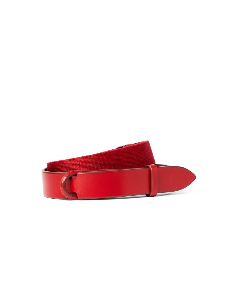Orciani Bull leather and fabric Nobuckle belt - red - picture 1 Orciani Bull leather and fabric Nobuckle belt - red - picture 1