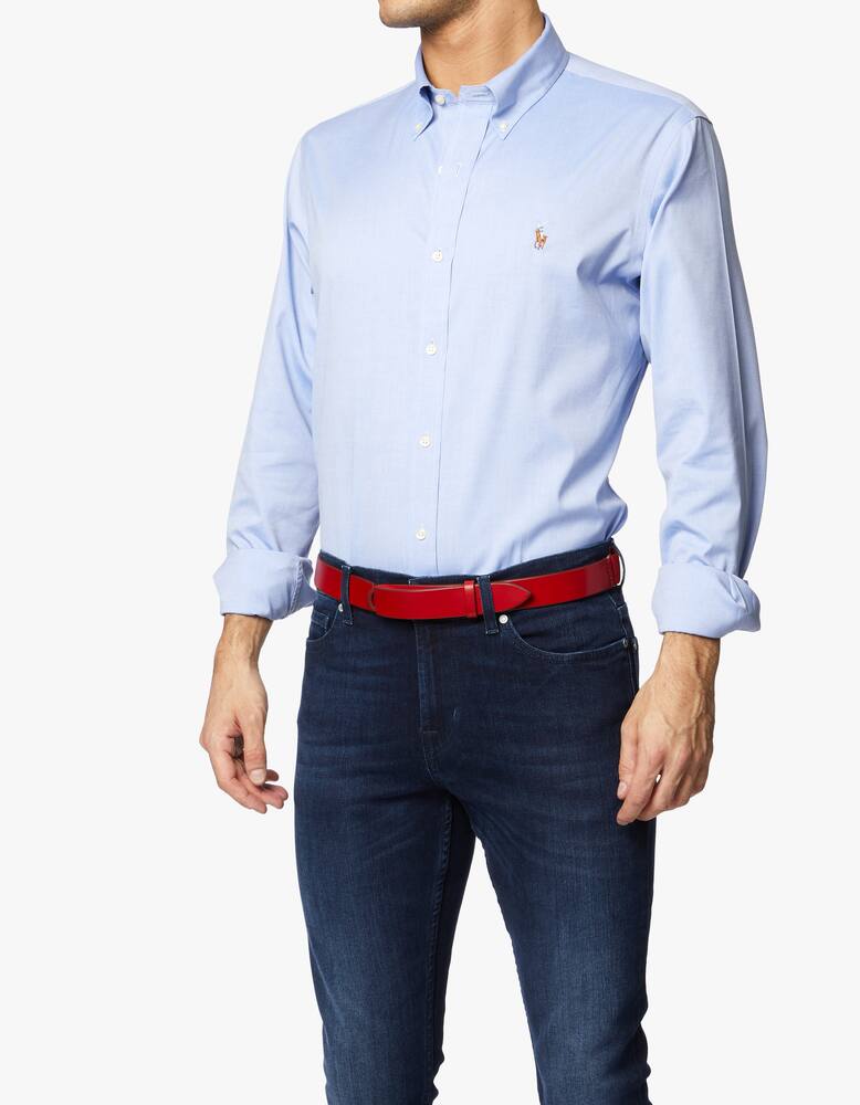 rinascente Orciani Bull leather and fabric Nobuckle belt - red