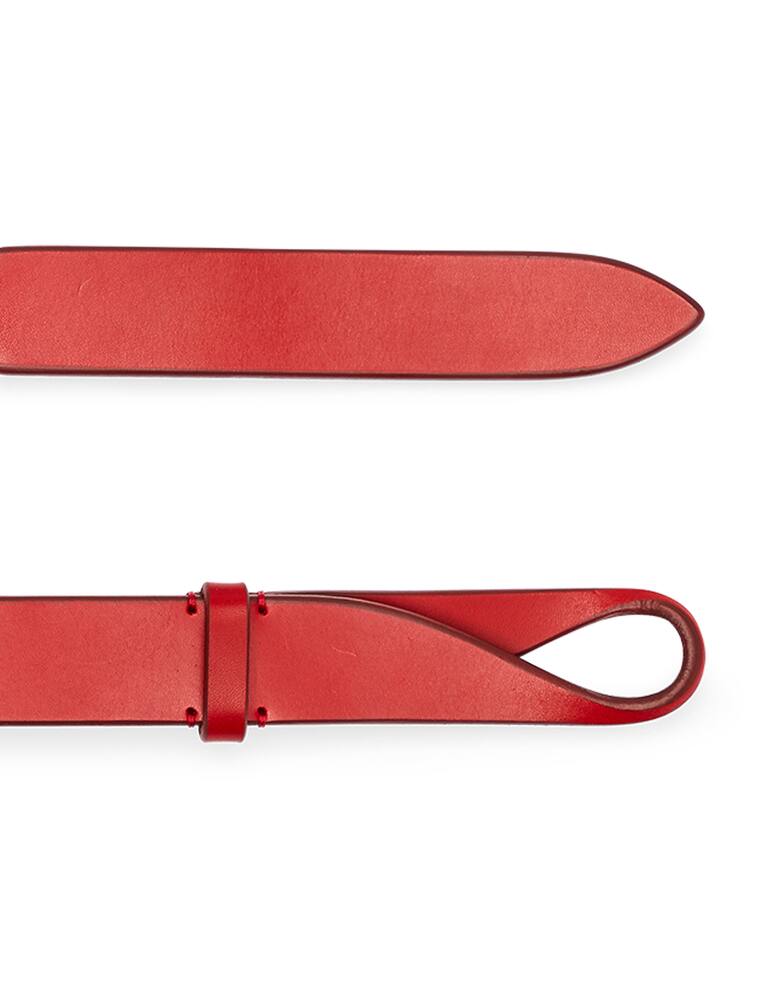 rinascente Orciani Bull leather and fabric Nobuckle belt - red