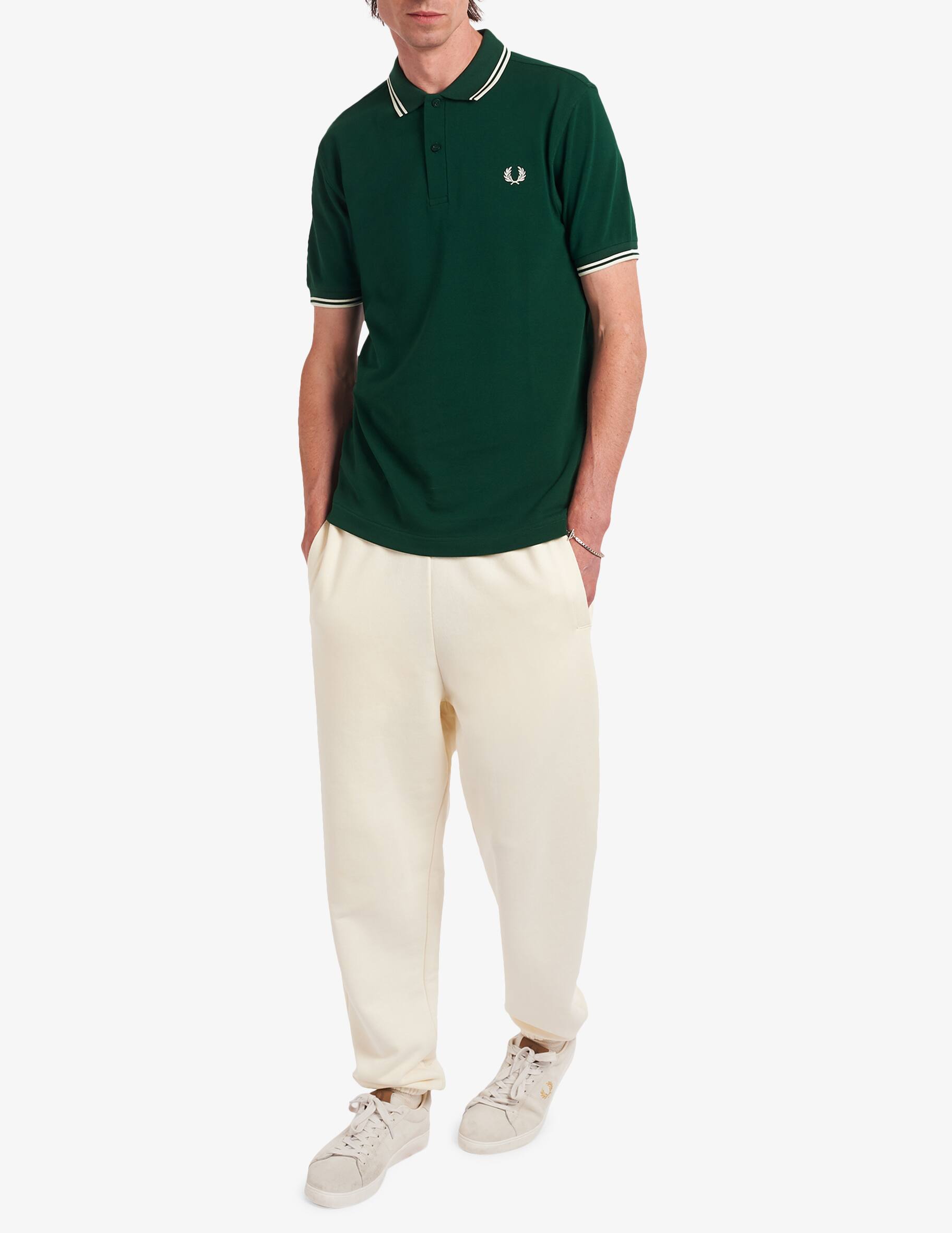 Maglietta Fred Perry Ringer - Uomo, Taglia L, Colore Court Green, 100% Cotone, Maniche Corte, Stile Casual Classico