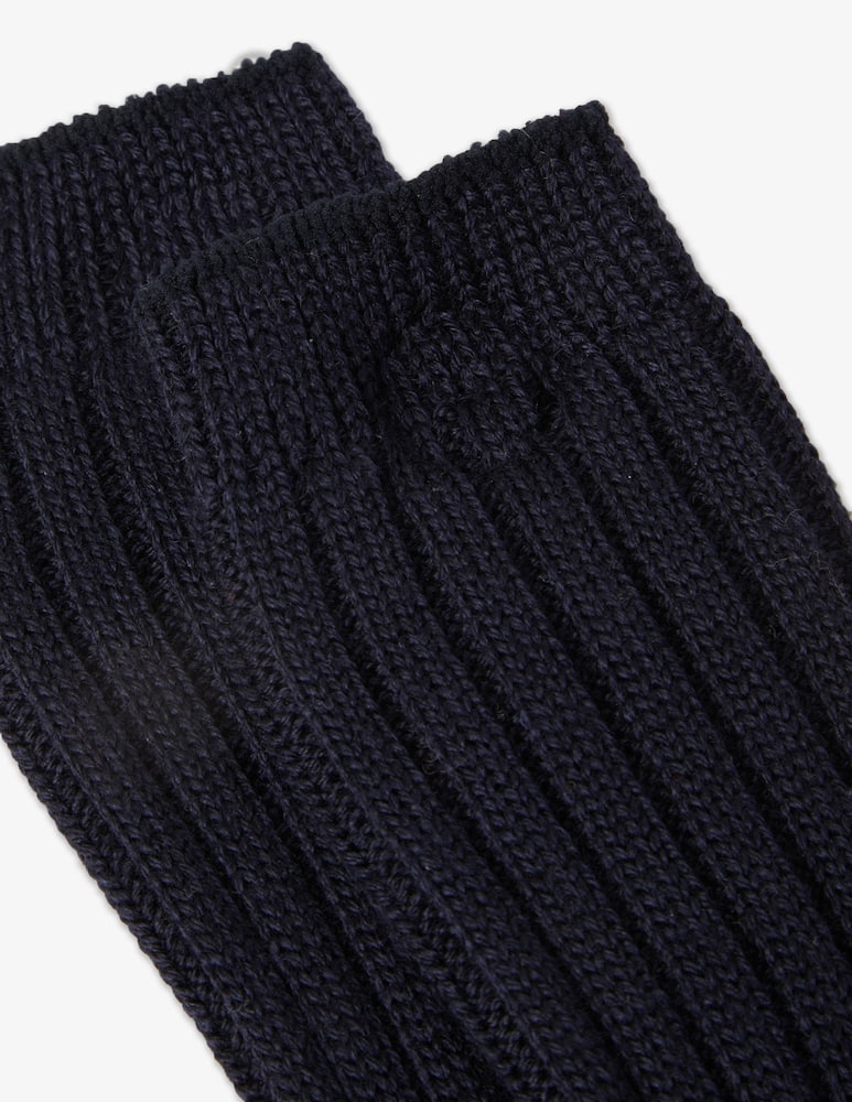 rinascente Story Loris Ribbed knee-highs in cashmere blend - Blue