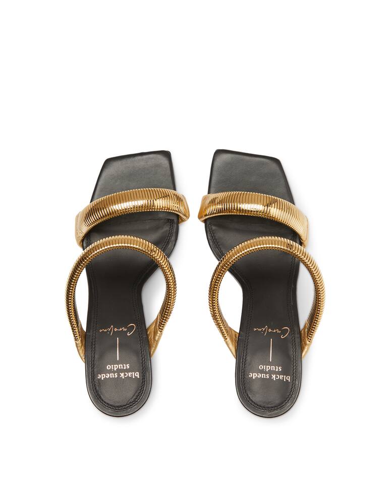 rinascente Black Suede Studio Lisa slip on heeled sandals