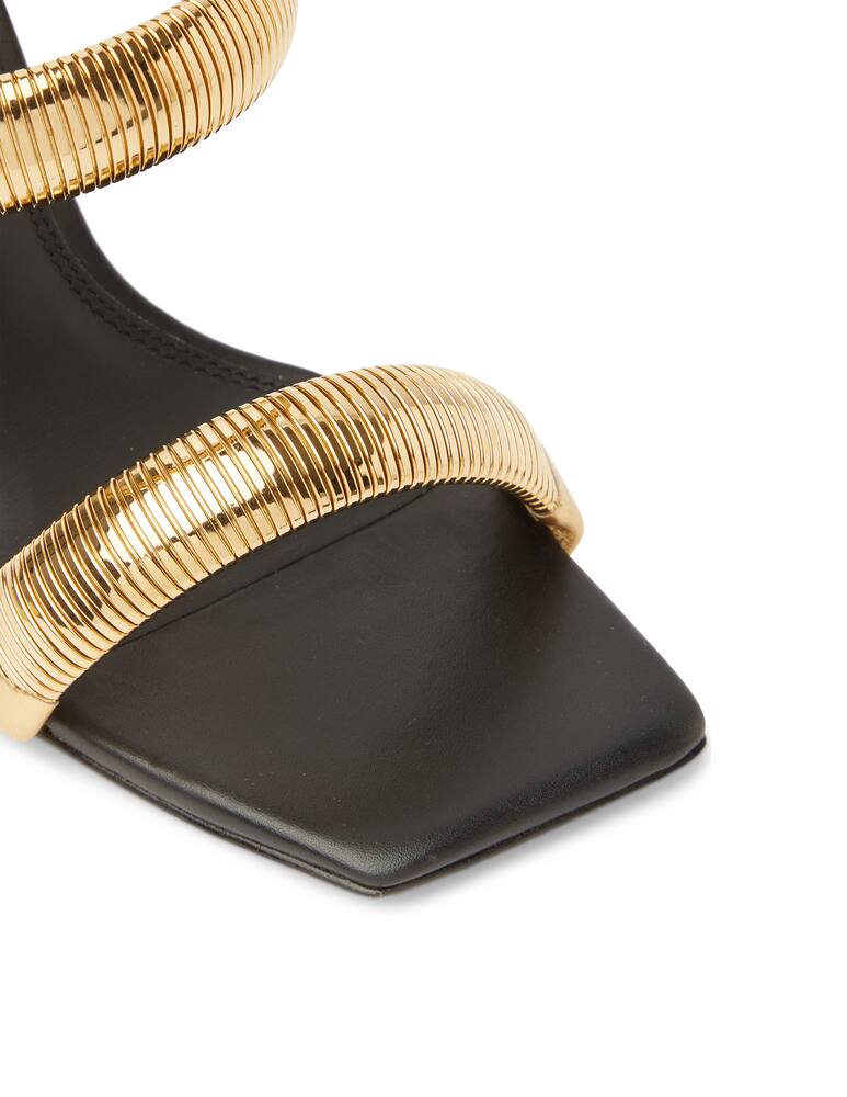 rinascente Black Suede Studio Lisa slip on heeled sandals