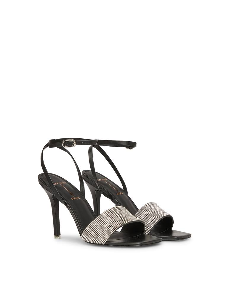 rinascente Black Suede Studio Sandali con tacco Marisa