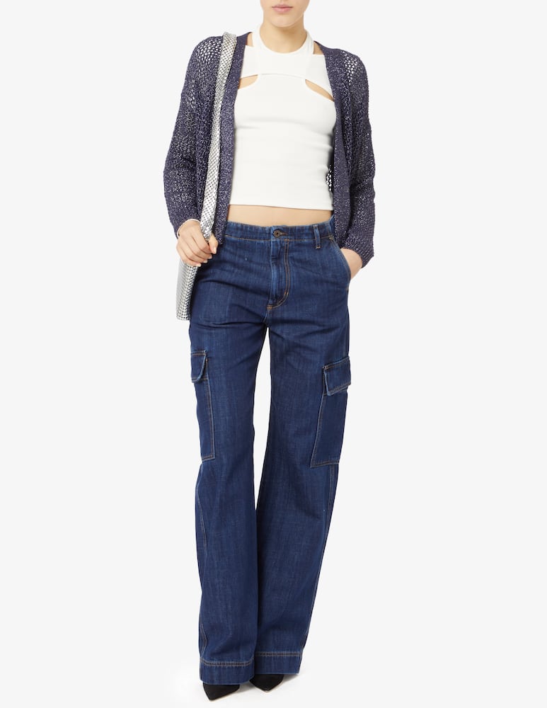 rinascente Rinascente Collection Perforated lurex cardigan