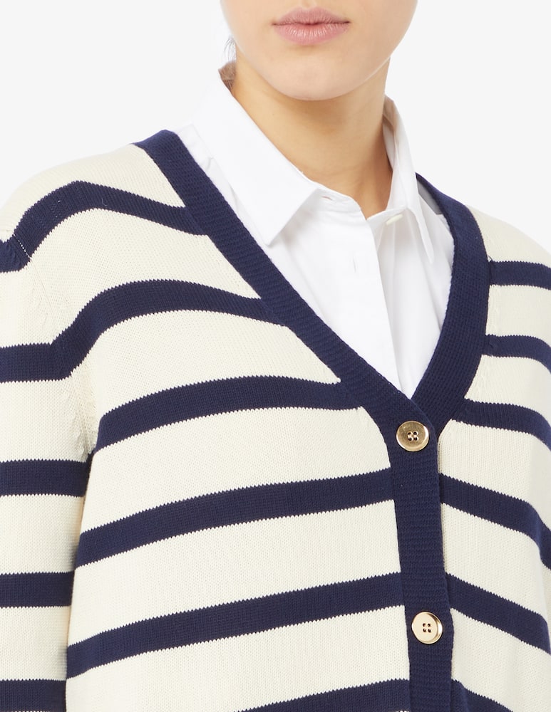 Rinascente Collection Cardigan con scollo a v a righe - immagine 4 Rinascente Collection Cardigan con scollo a v a righe - immagine 4