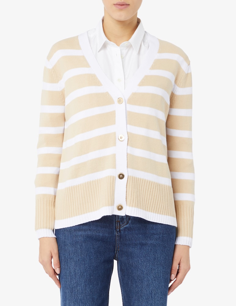 Rinascente Collection Cardigan con scollo a v a righe - immagine 1 Rinascente Collection Cardigan con scollo a v a righe - immagine 1