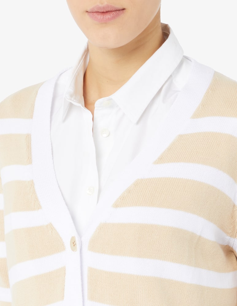 Rinascente Collection Cardigan con scollo a v a righe - immagine 4 Rinascente Collection Cardigan con scollo a v a righe - immagine 4