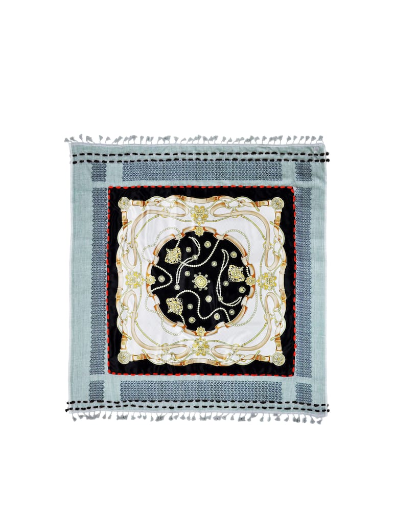 rinascente 5 min. Sciarpa in misto cotone kefiah doppiata