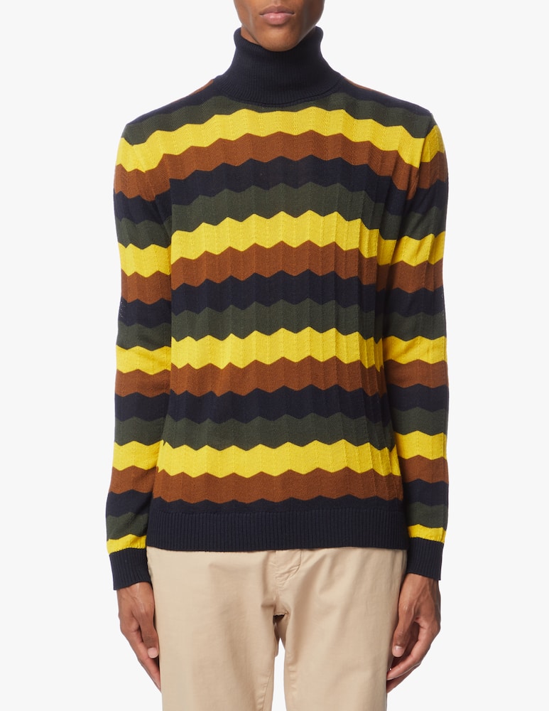 Manuel Ritz Multicolor zig zag turtleneck - picture 4 Manuel Ritz Multicolor zig zag turtleneck - picture 4