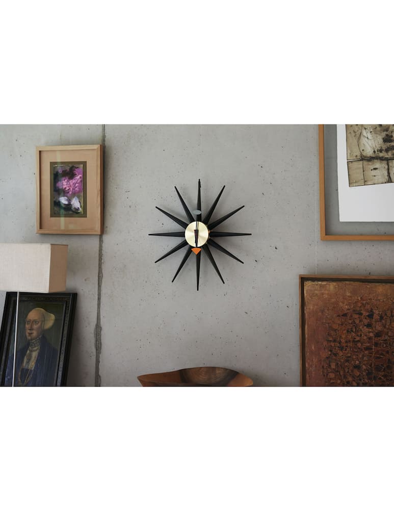 rinascente Vitra Sunburst Clock nero ottone - Nero