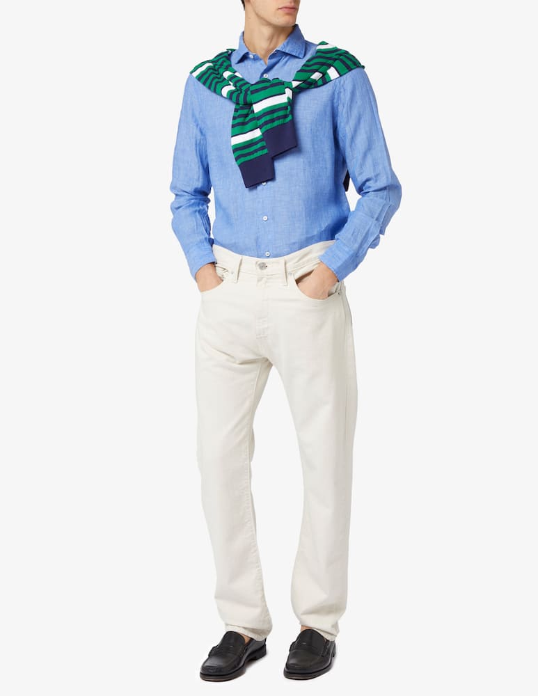 rinascente Altemflower Contrast linen shirt