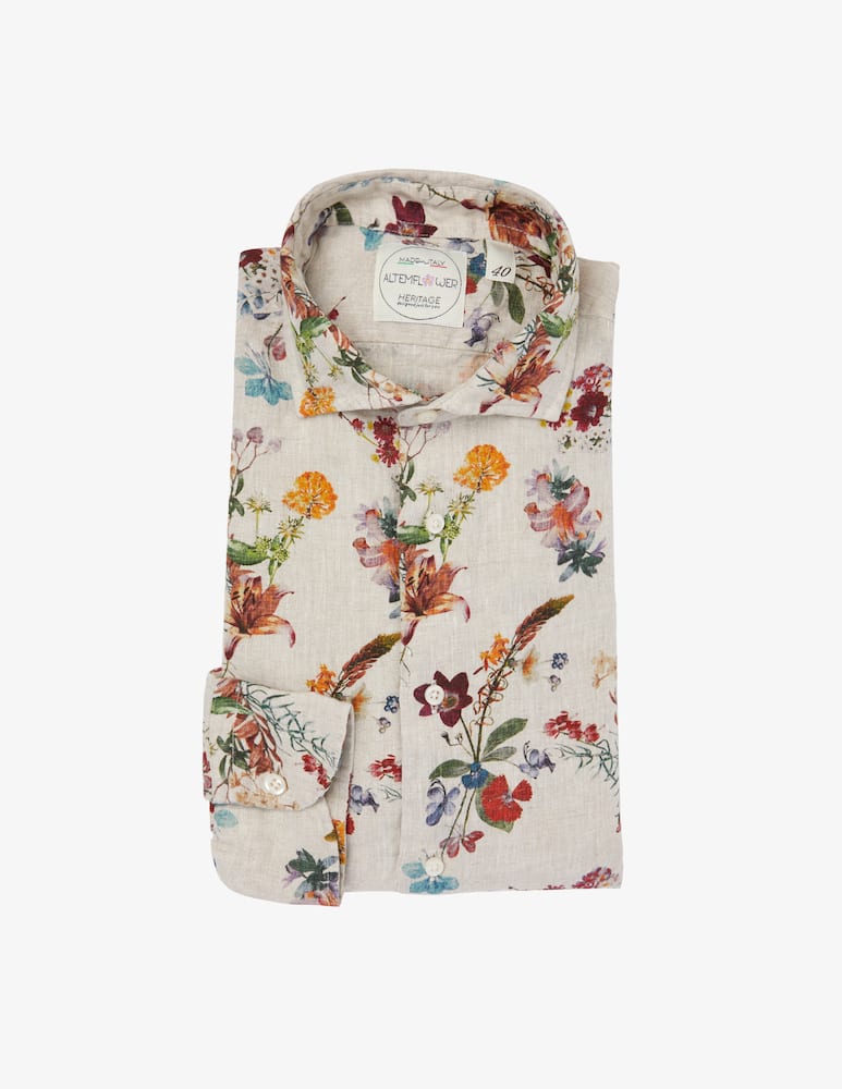 Altemflower Camicia lino stampa pianta - immagine 1 Altemflower Camicia lino stampa pianta - immagine 1