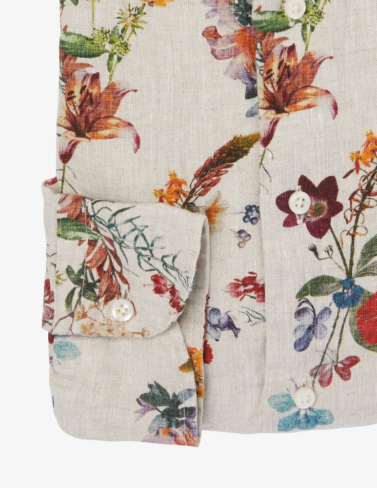 rinascente Altemflower Camicia lino stampa pianta
