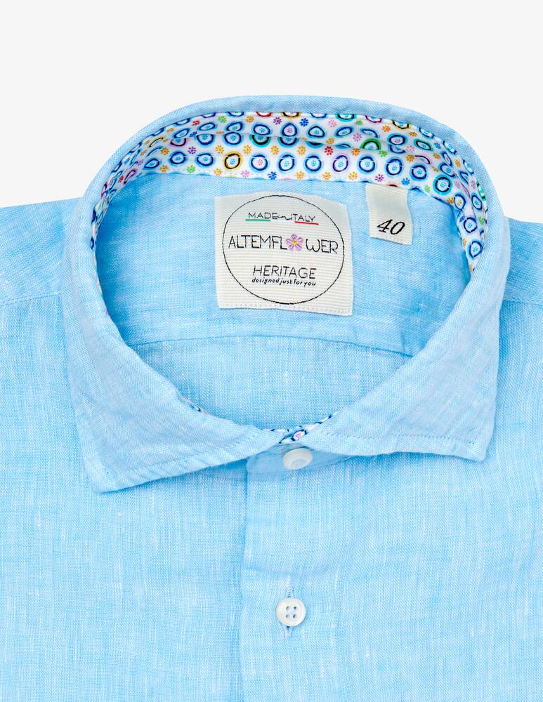 rinascente Altemflower Contrast linen shirt