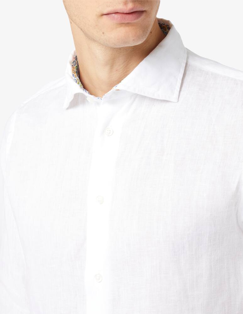 rinascente Altemflower Camicia lino contrasto