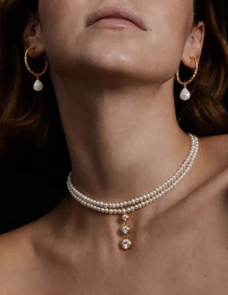 Peracas Orecchini a cerchio con perla Bianca - immagine 2 Peracas Orecchini a cerchio con perla Bianca - immagine 2