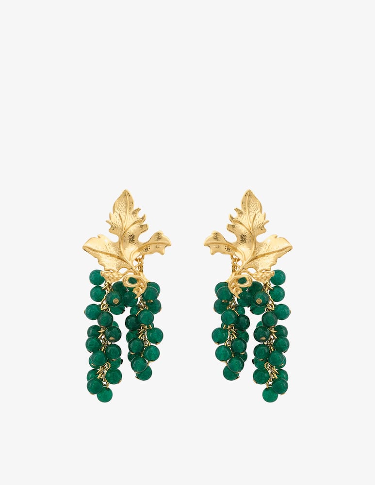rinascente Peracas Leaf grape earrings