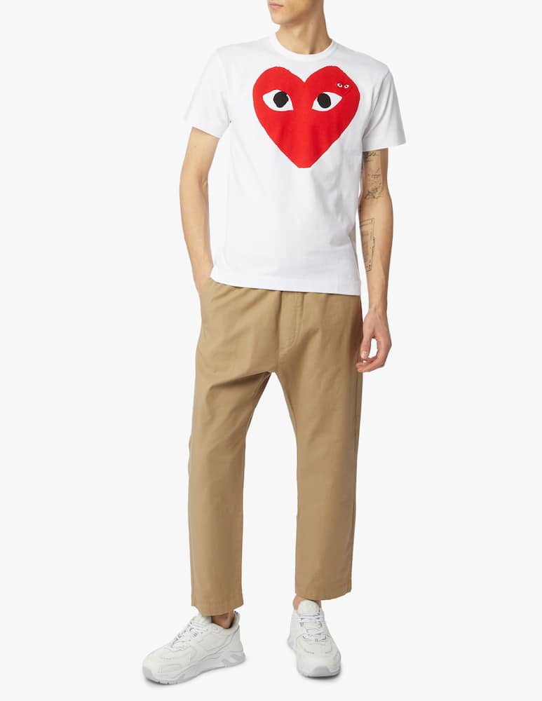 rinascente Comme des Garçons Play Play large double heart logo t-shirt 