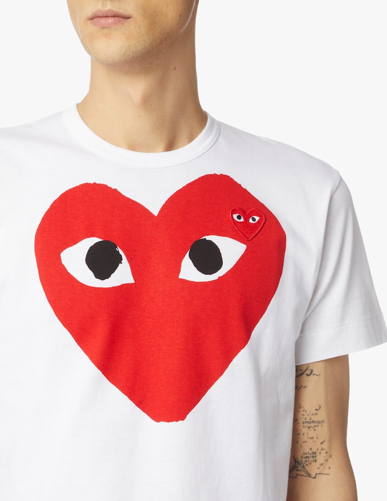 rinascente Comme des Garçons Play Play large double heart logo t-shirt 