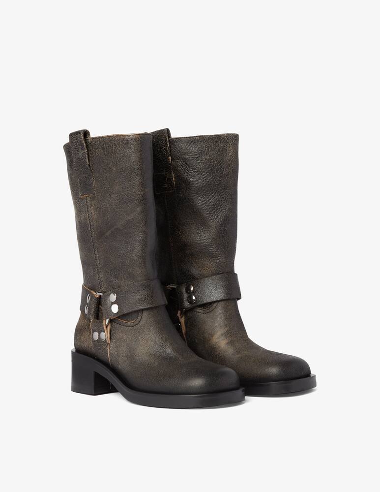 rinascente Strategia Washed suede combat boots