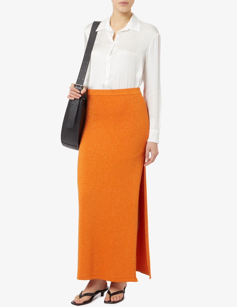 Rinascente Collection Pink Label Lurex maxi skirt with slit - picture 2 Rinascente Collection Pink Label Lurex maxi skirt with slit - picture 2