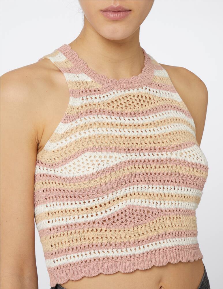 rinascente Rinascente Collection Pink Label Top crochet in misto cotone