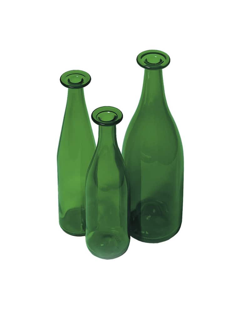 rinascente Cappellini 3 Green Bottles Vase - Green