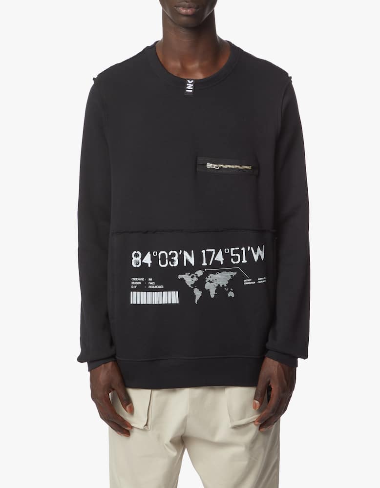 rinascente Inkover Felpa girocollo mappa geografica