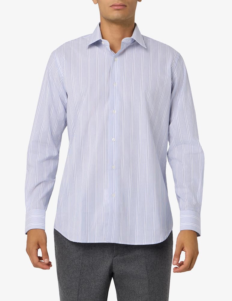 Sartoria Italiana Camicia a righe in popeline di cotone regular fit - immagine 1 Sartoria Italiana Camicia a righe in popeline di cotone regular fit - immagine 1