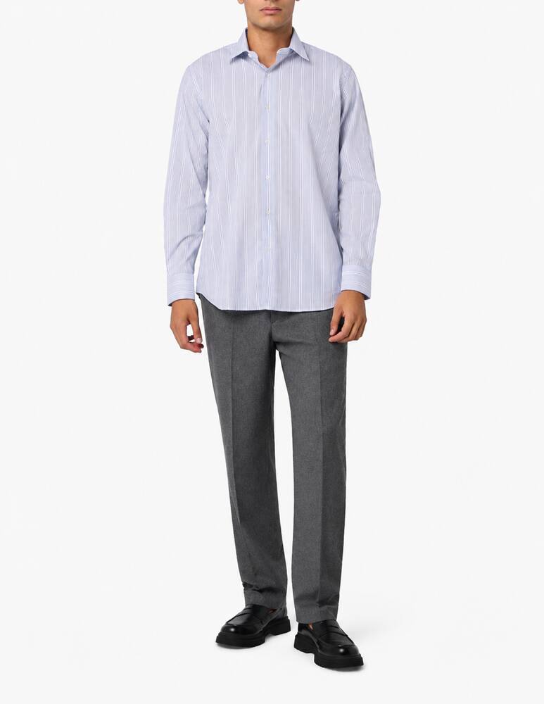 rinascente Sartoria Italiana Camicia a righe in popeline di cotone regular fit