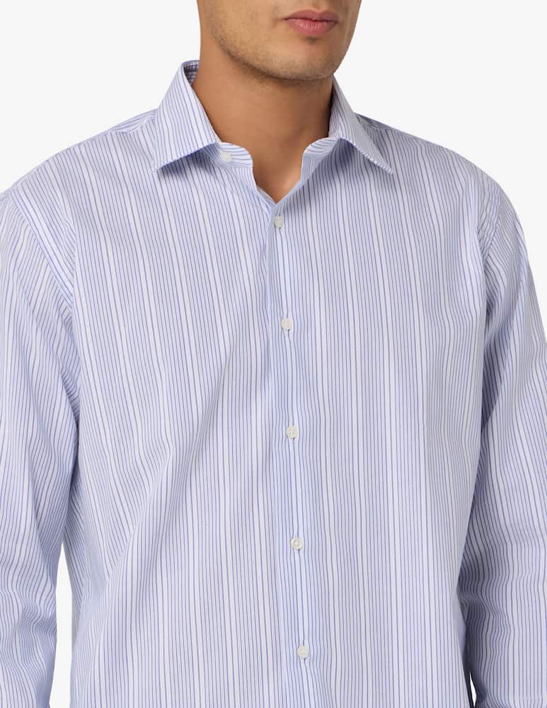rinascente Sartoria Italiana Camicia a righe in popeline di cotone regular fit
