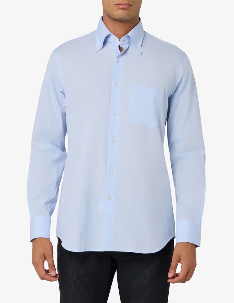 rinascente Sartoria Italiana Camicia microcheck con tasca regular fit