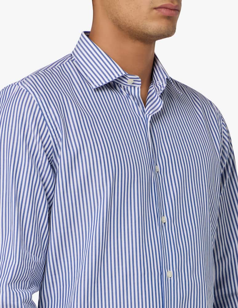 Sartoria Italiana Camicia a righe in popeline di cotone modern fit - immagine 4 Sartoria Italiana Camicia a righe in popeline di cotone modern fit - immagine 4