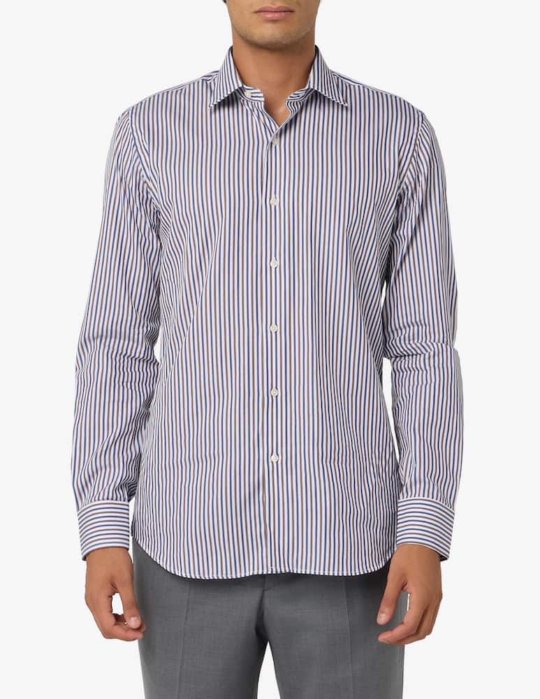 Sartoria Italiana Camicia a righe multi in twill di cotone modern fit - immagine 1 Sartoria Italiana Camicia a righe multi in twill di cotone modern fit - immagine 1