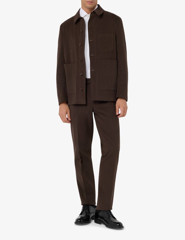 rinascente Sartoria Italiana Camicia con collo doppio in twill resca regular fit