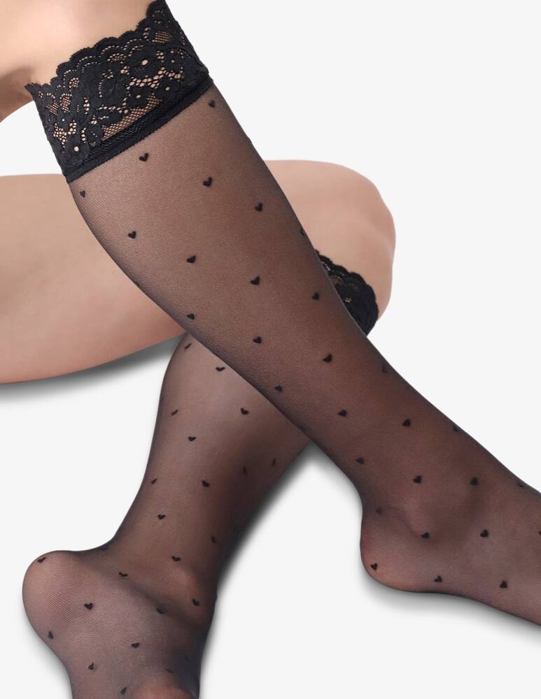 rinascente Oroblu Lace heart knee-highs stockings Sweetie