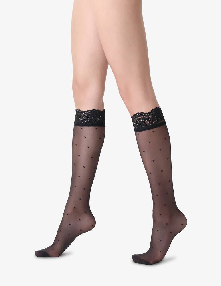 rinascente Oroblu Lace heart knee-highs stockings Sweetie