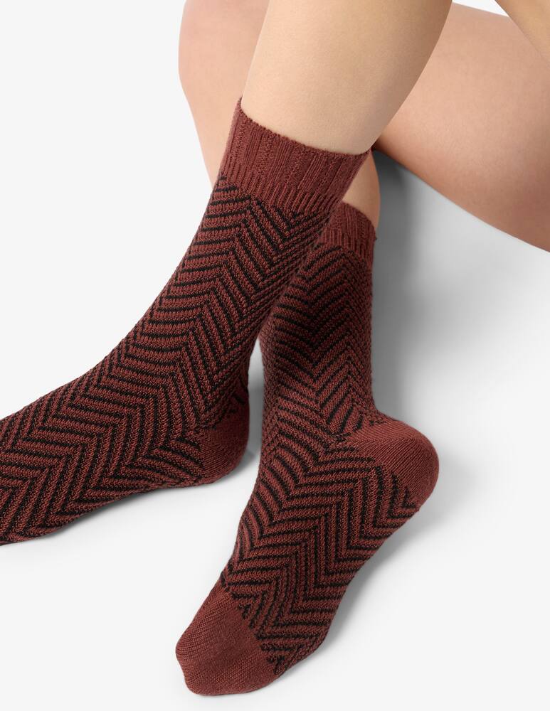 rinascente Oroblu Tweed herringbone socks