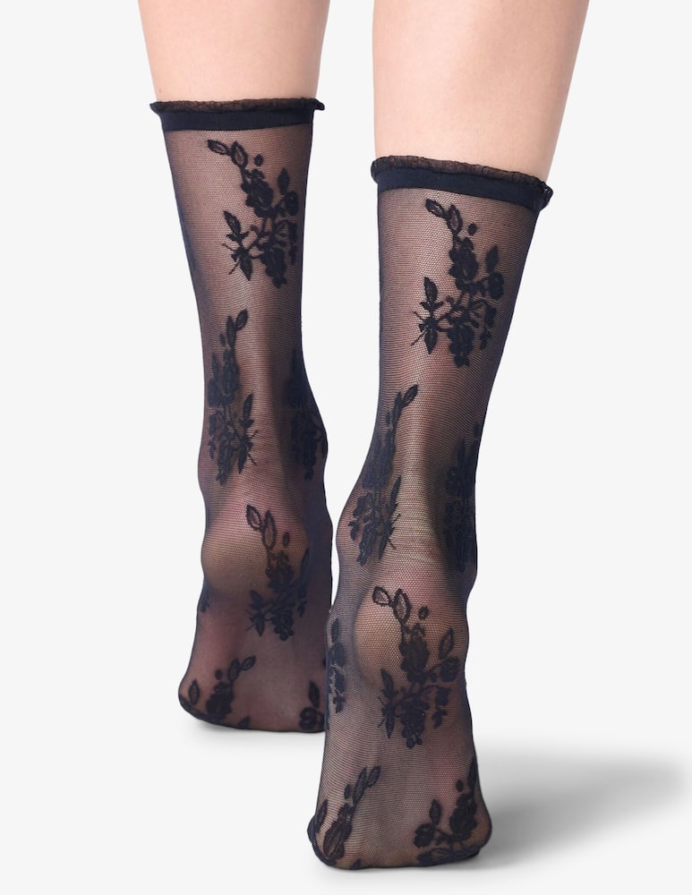 rinascente Oroblu Calzino tulle con fiori Ethereal