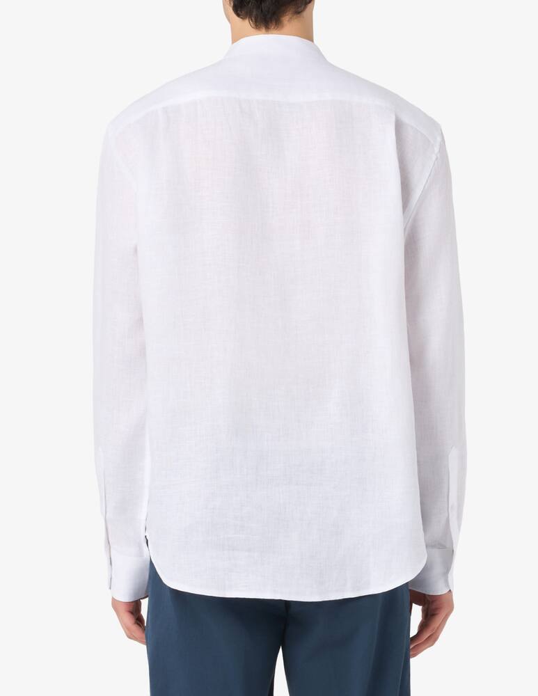 rinascente Trussardi Linen mandarin collar shirt