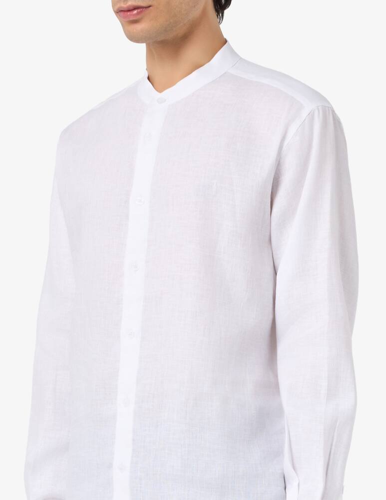 rinascente Trussardi Linen mandarin collar shirt